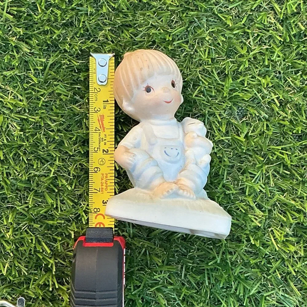 Vintage Porcelain Blue Pajamas Sitting Boy Taiwan